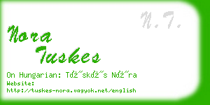 nora tuskes business card